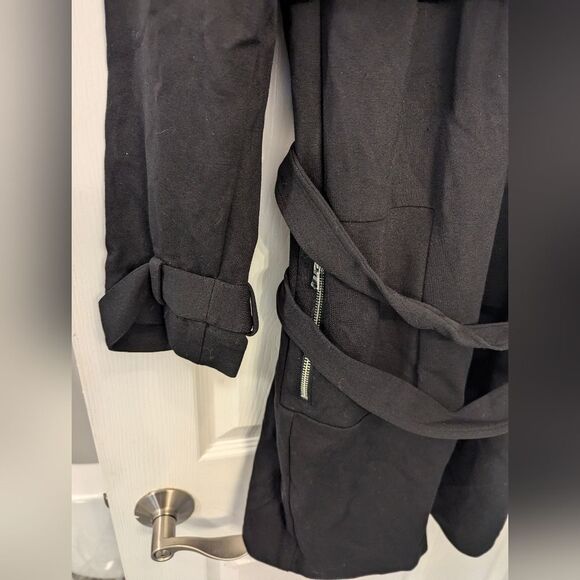 Chico’s Trench Topper long cardigan Jacket Black Plus 4/ XXL 20/22 Cottagecore - Picture 8 of 13